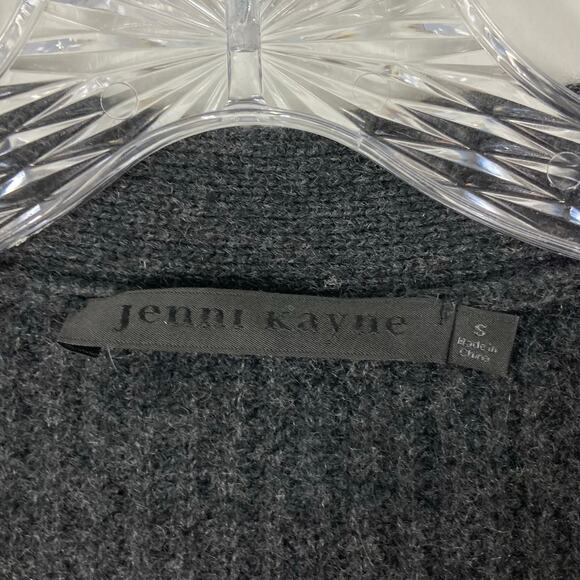 Nwot JENNI KAYNE Cardigan S Cashmere Grey”’Cocoon”Ribbed V Long-Sleeve Button-Up - Picture 6 of 11